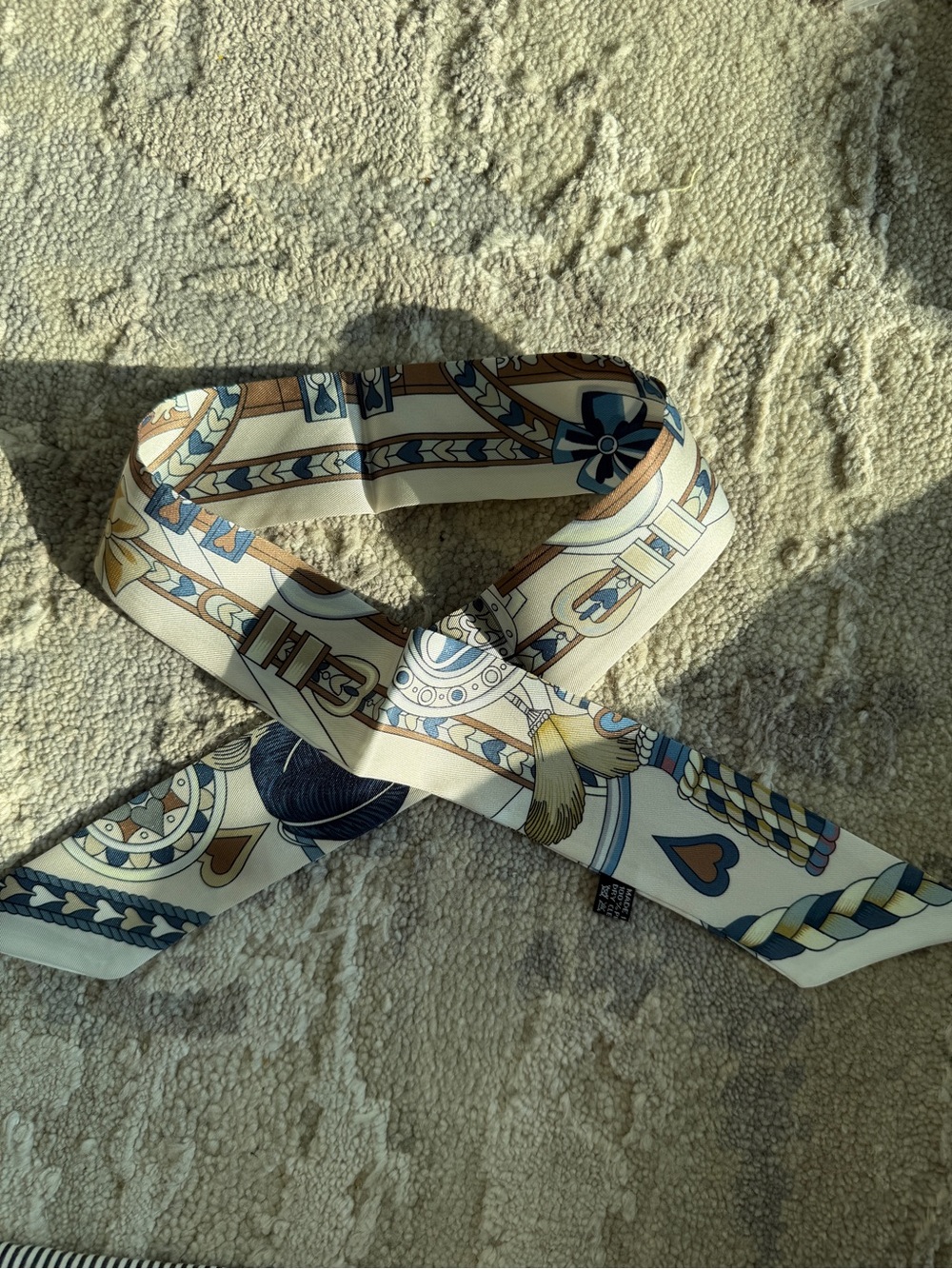 Designer-style Horse Print Twilly Scarf